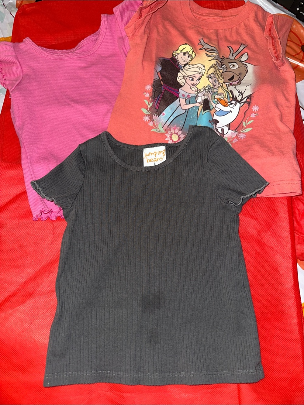 jumping beans Black Ribbed Short-Sleeve Tee with Lettuce Edge